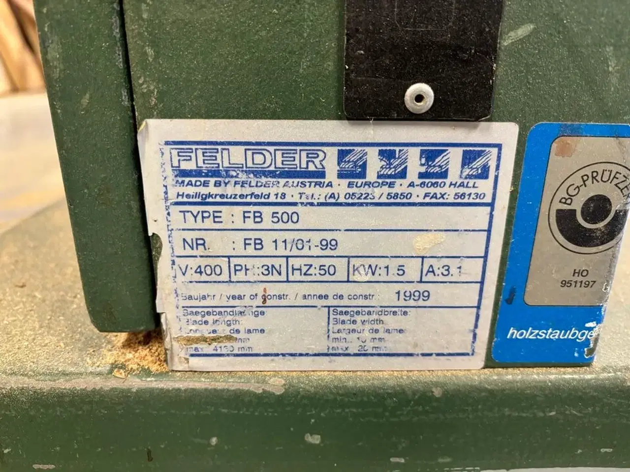 Billede 4 - Båndsav FELDER FB500