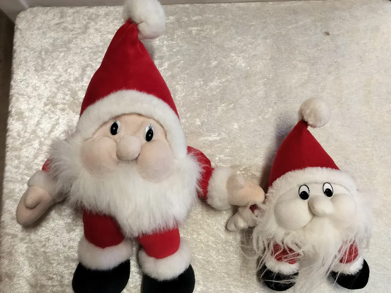 Billede 4 - Gammelt julepynt retro nisser i stof.
