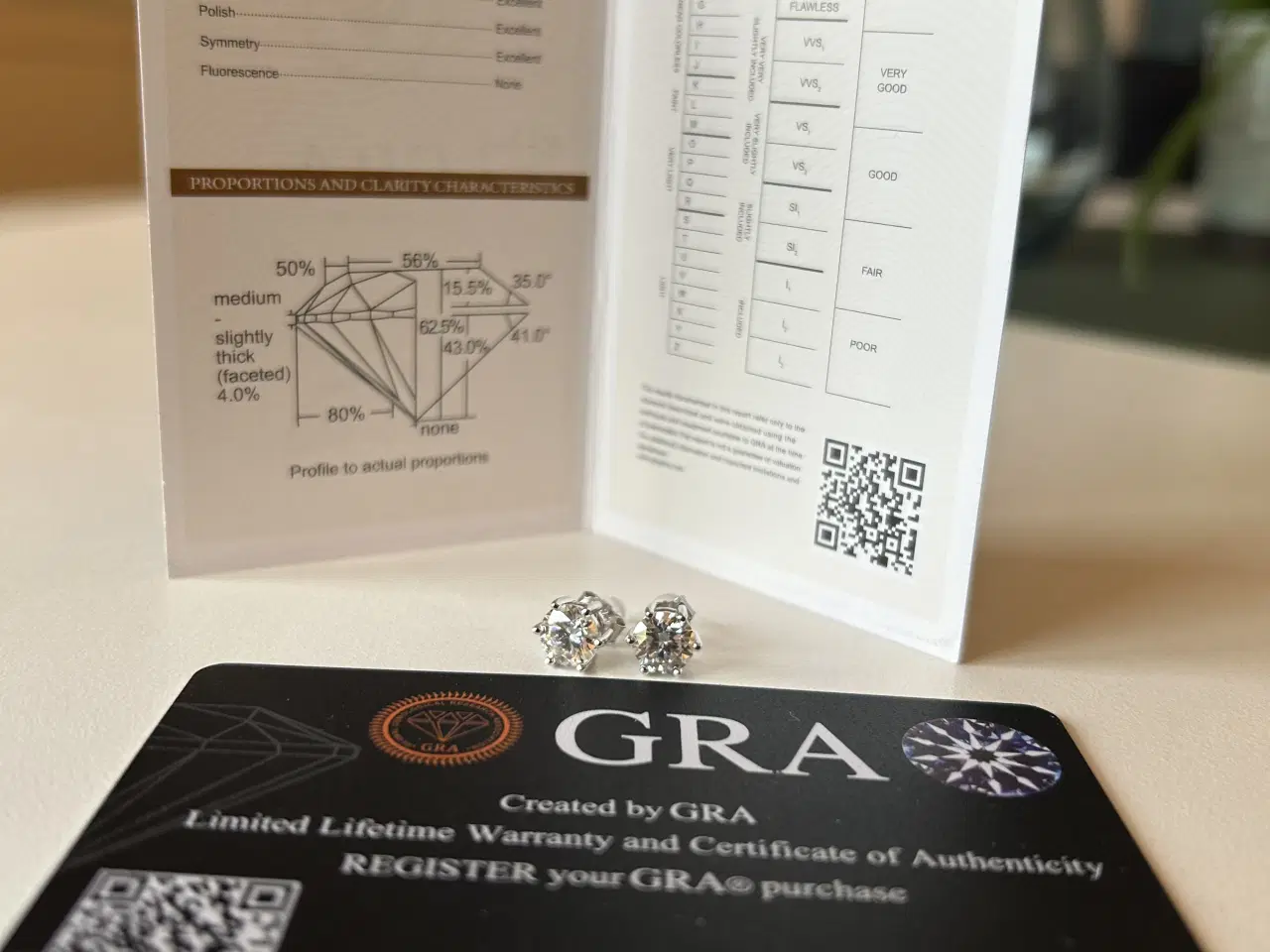 Billede 8 - Diamantslebet moissanite øreringe 1 ct 