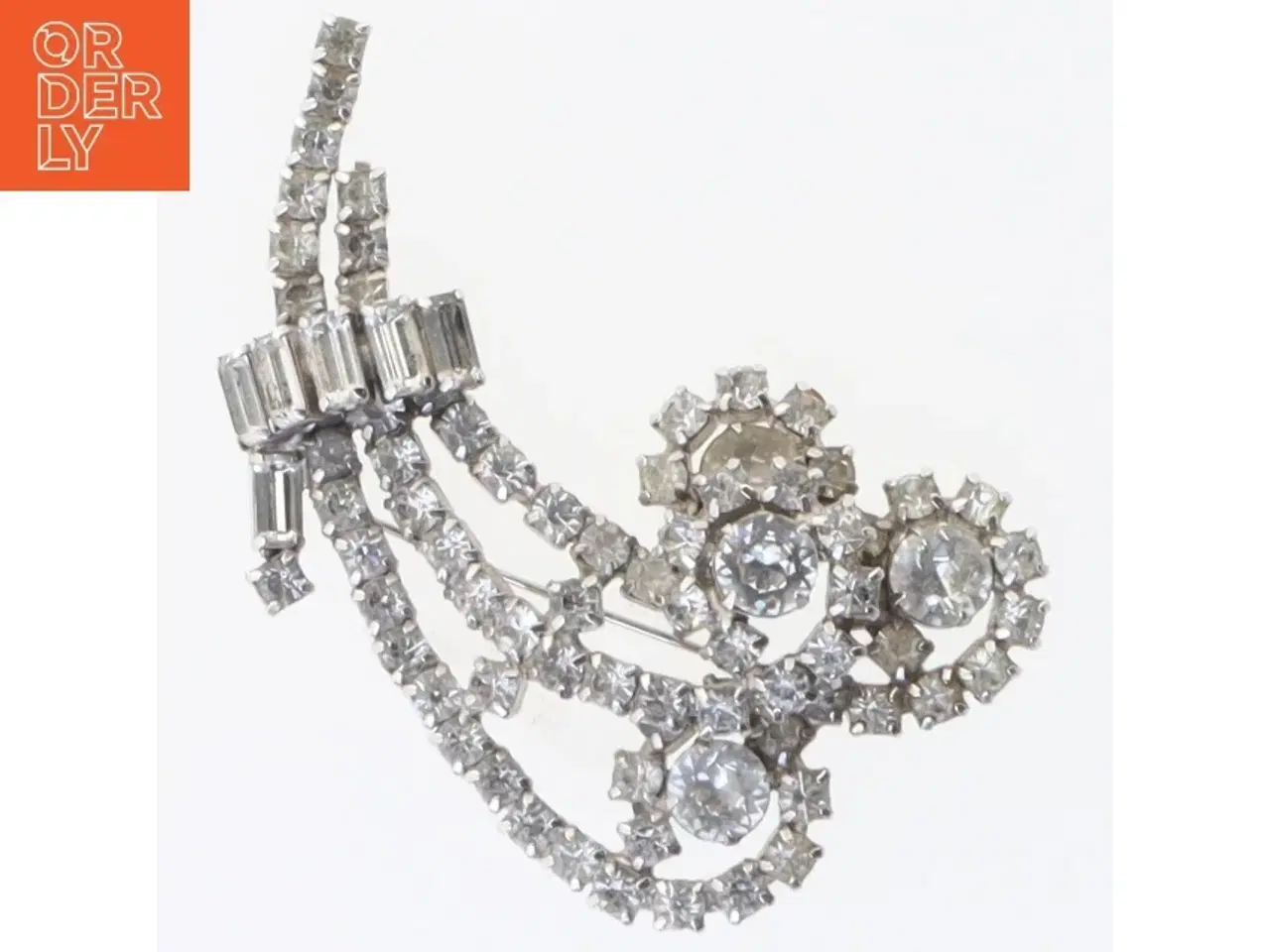 Billede 4 - Vintage broche med strass (str. 5x8 cm)