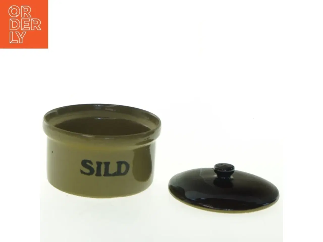 Billede 3 - Keramisk sildekrukke med låg (str. Ø 14 cm)