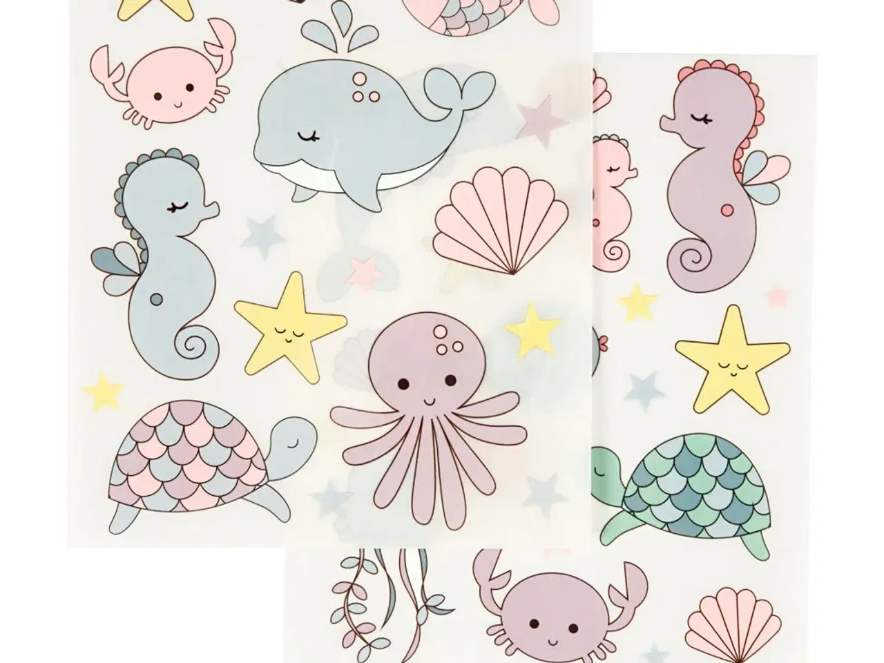 Billede 1 - Rub on stickers - Havet, 2 ark med værktøj