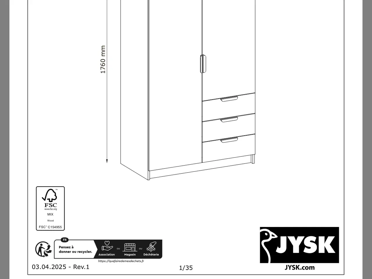 Billede 4 - Jenslev garderobeskab fra Jysk