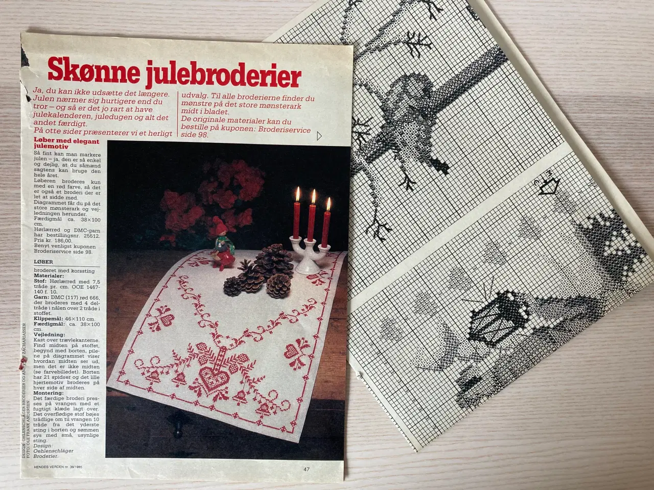 Billede 1 - 9 julebroderimønstre incl. mønsterark HV 39/1985