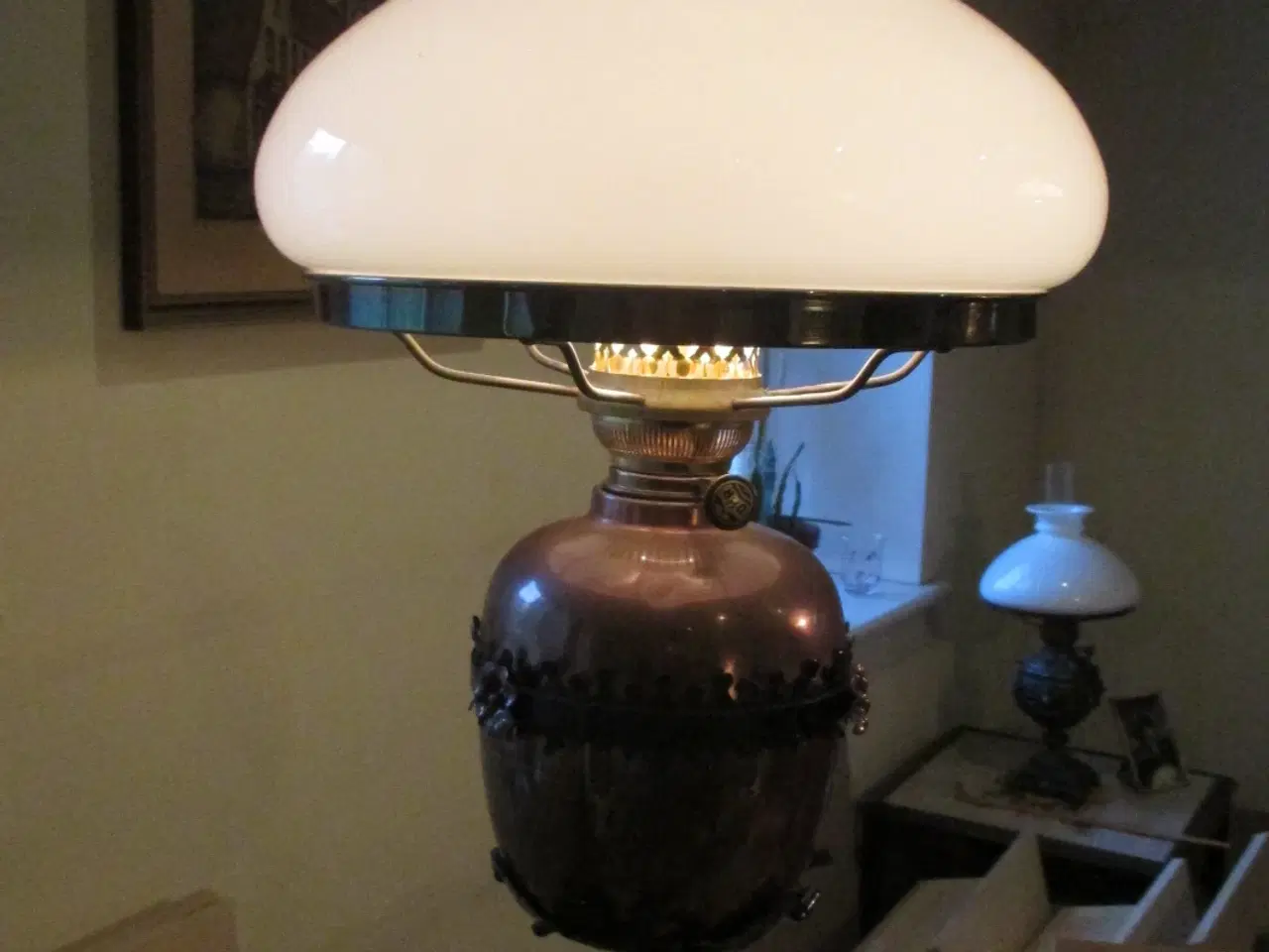 Billede 10 - Petroleumslampe  antik standerlampe + loftlampe