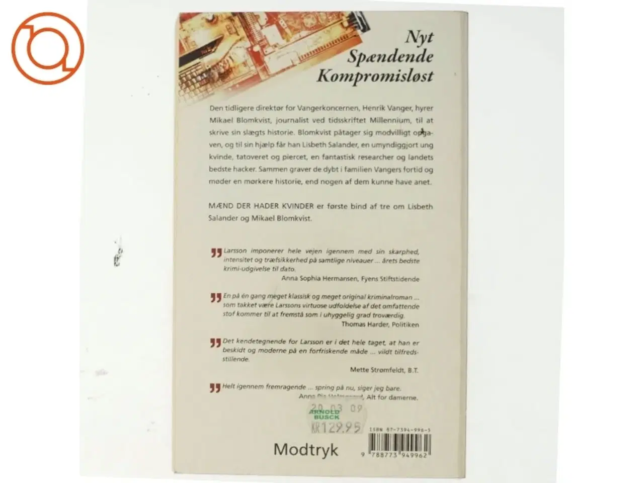 Billede 3 - Mænd der hader kvinder af Stieg Larsson, Stieg Larsson (Bog)