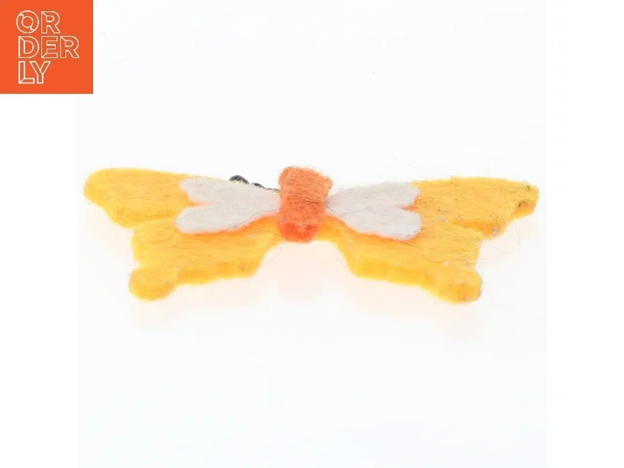 Billede 3 - Orange filt sommerfugl dekoration (str. 7x5 cm)