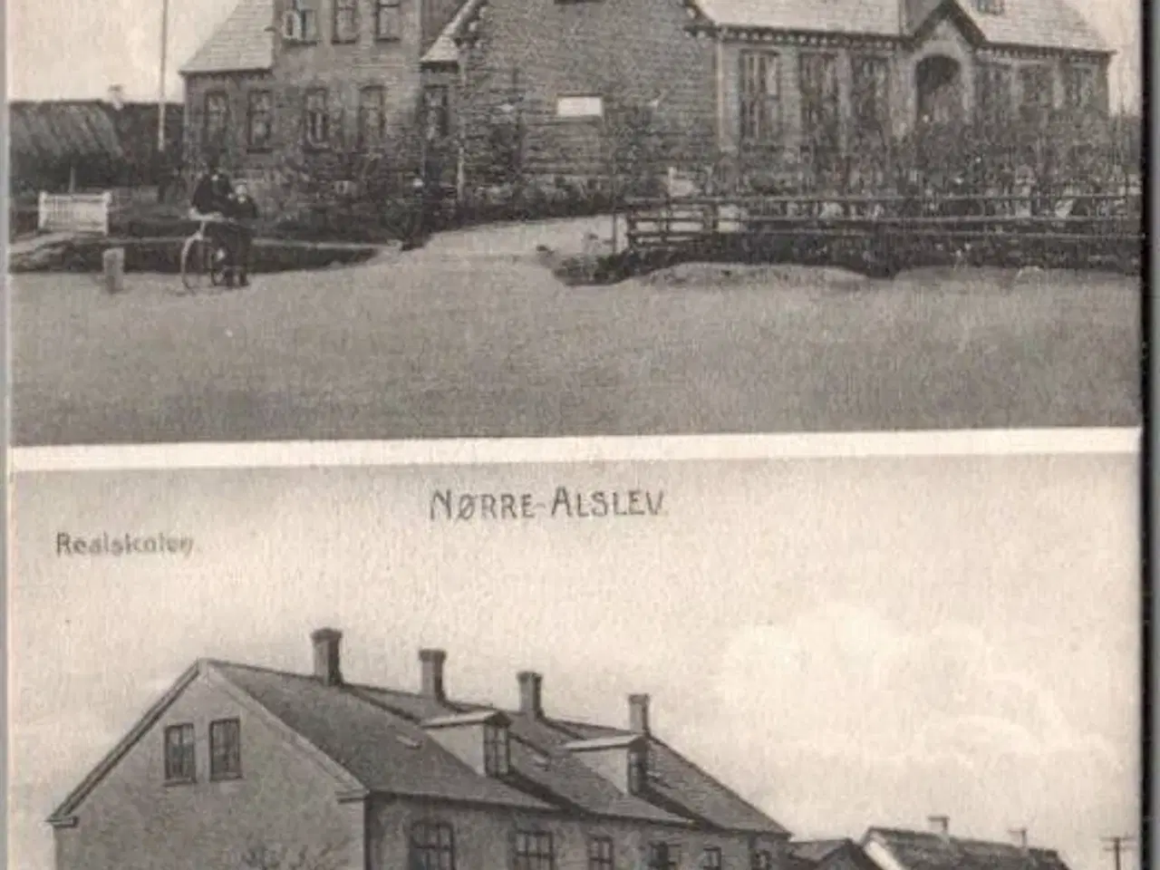 Billede 1 - Nørre Alslev - Almueskole - Realskole - Postkort - Brugt
