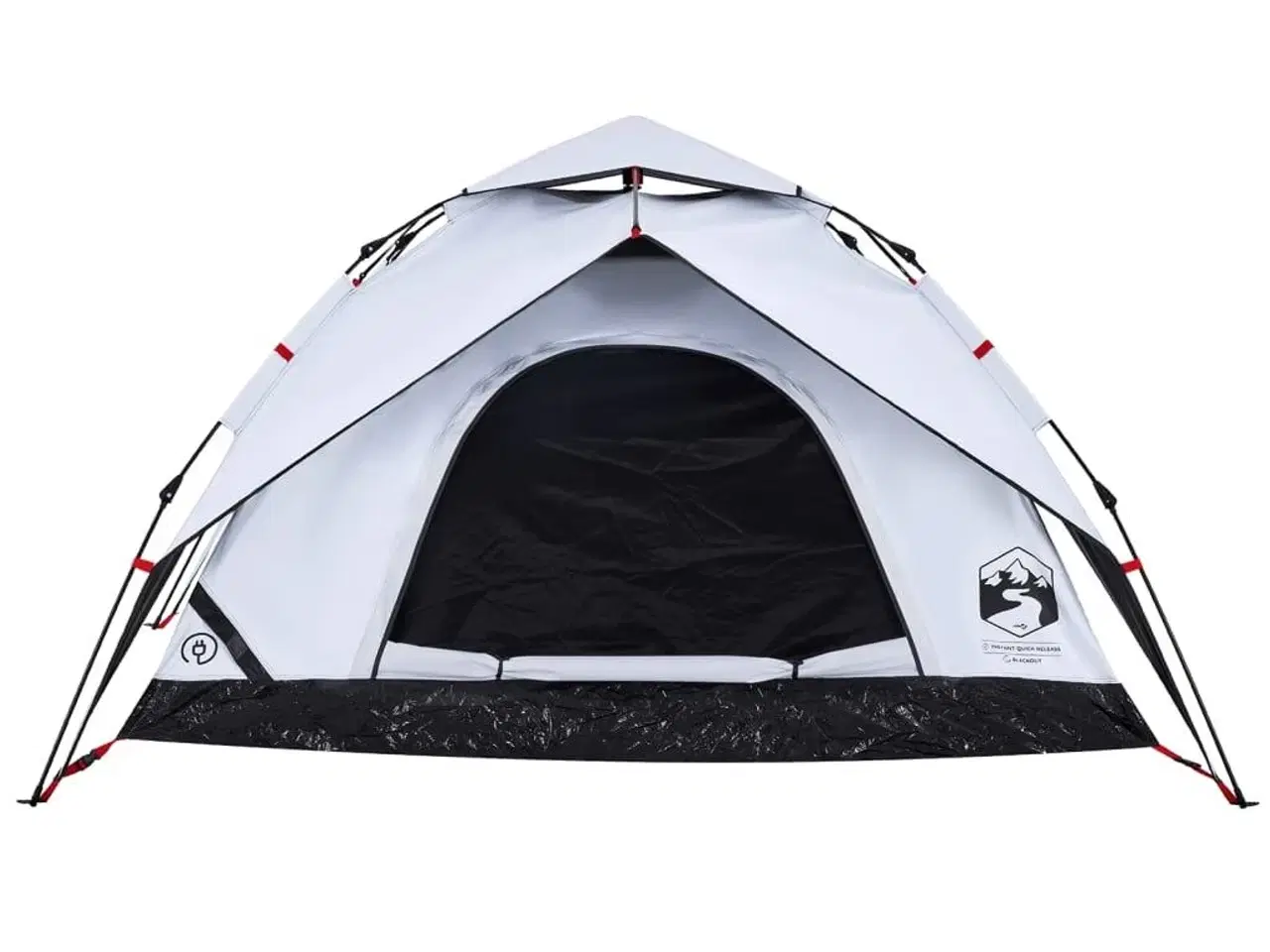 Billede 5 - 5-personers campingtelt kuppel quick-release mørklægning hvid