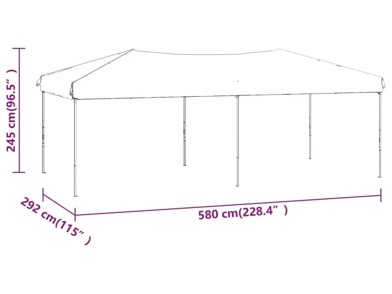 Billede 9 - Foldbart festtelt med sidevægge 3x6 m antracitgrå