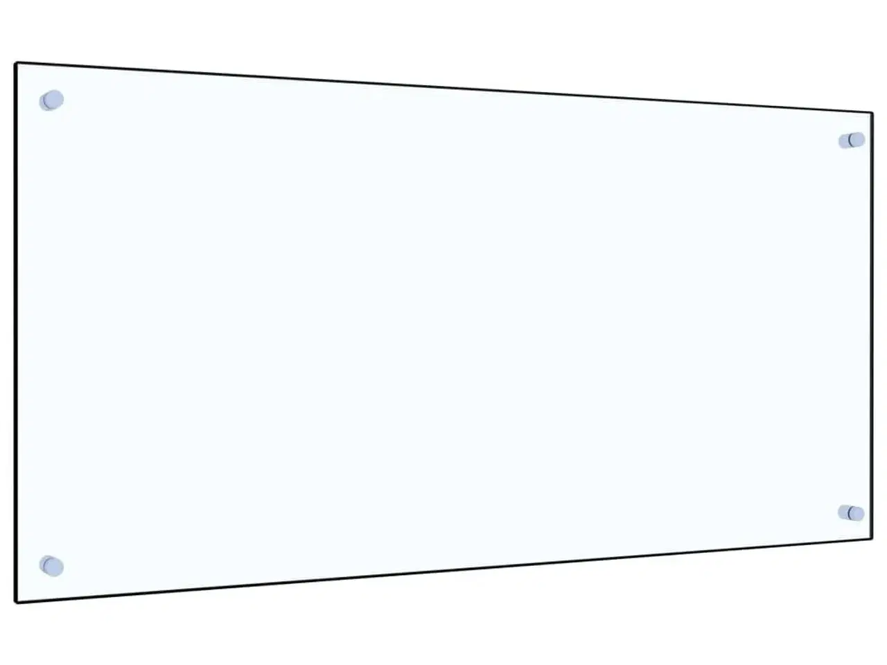 Billede 2 - Stænkplade 100x50 cm hærdet glas gennemsigtig