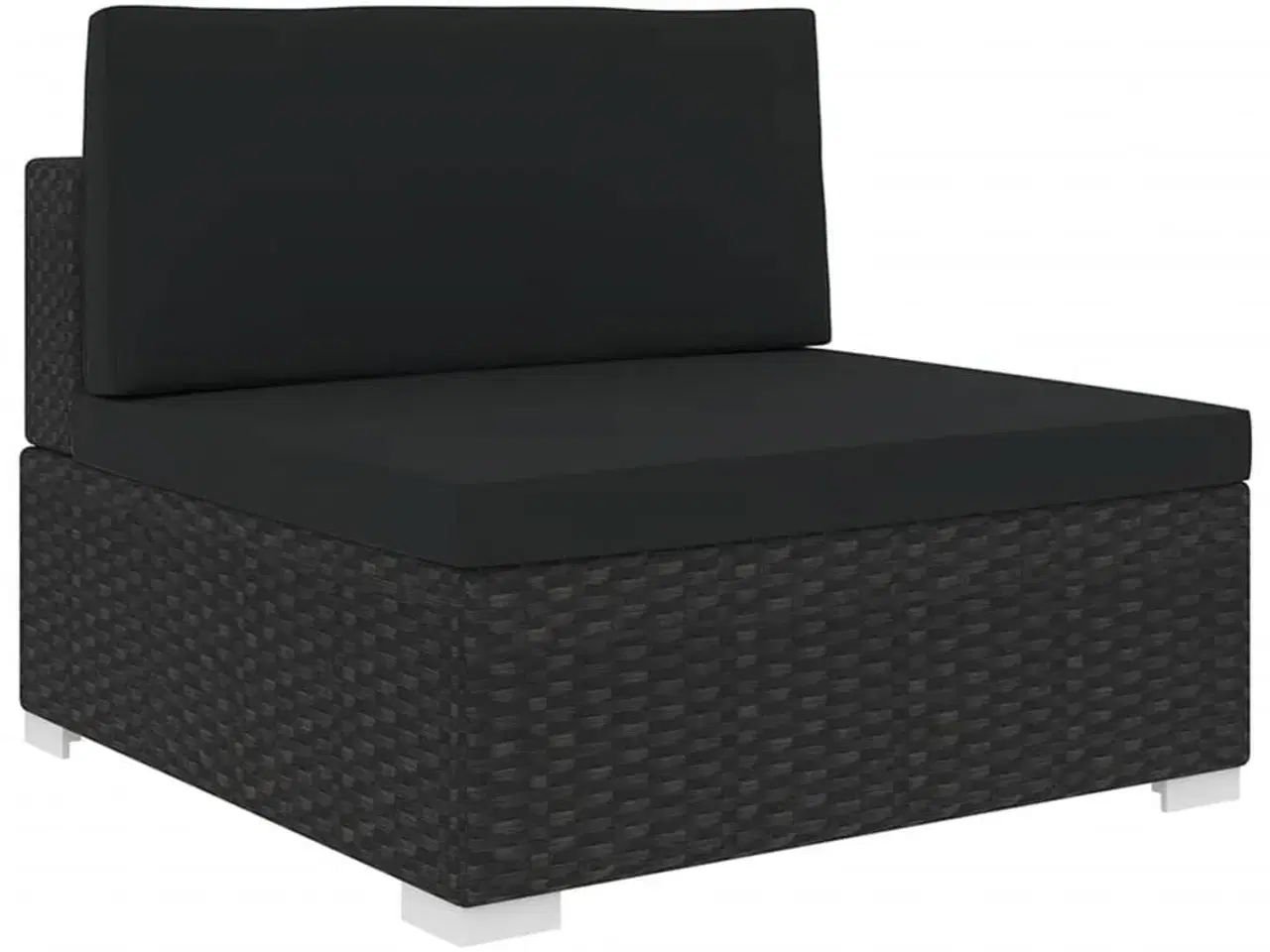 Billede 1 - Midtersæde til sofa 1 stk. med hynder polyrattan sort