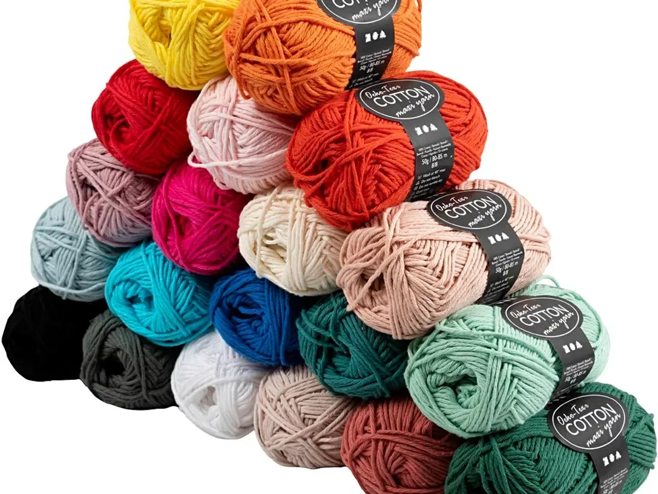 Billede 1 - Bomuldsgarn, L: 80-85 M, ass. farver, 20x50g/ 1 pk.