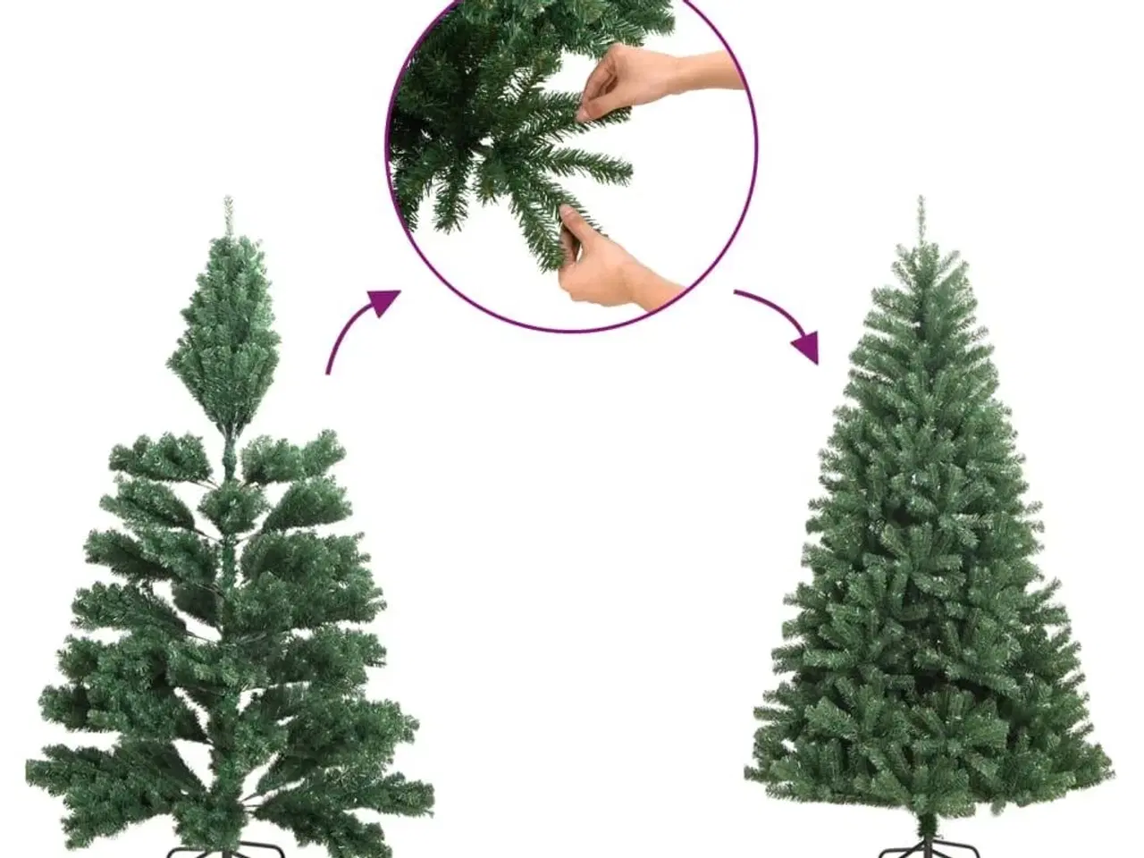 Billede 5 - Kunstigt juletræ med 300 LED-lys 180 cm