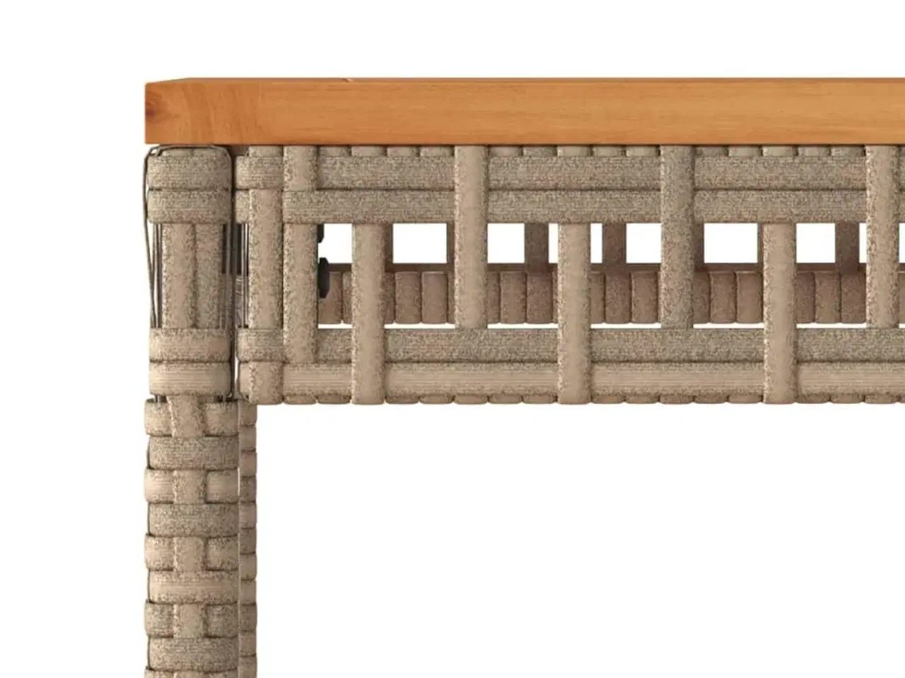 Billede 8 - Havebord 38x38x42 cm polyrattan og akacietræ beige
