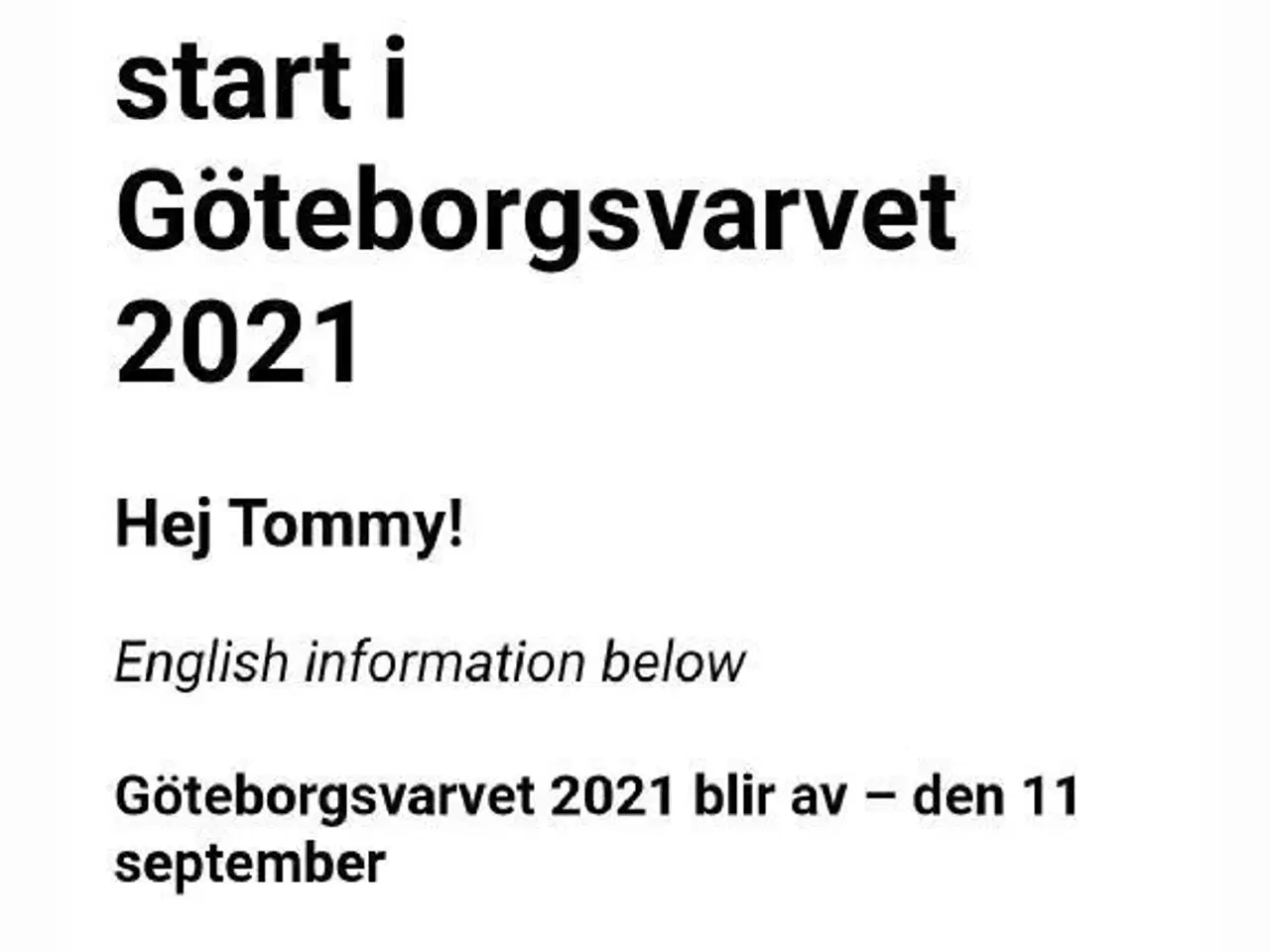 Billede 1 - Gøteborg Halvmaraton 2021