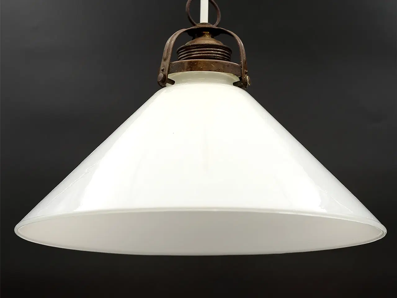 Billede 4 - Stor vintage skomagerlampe i opalglas