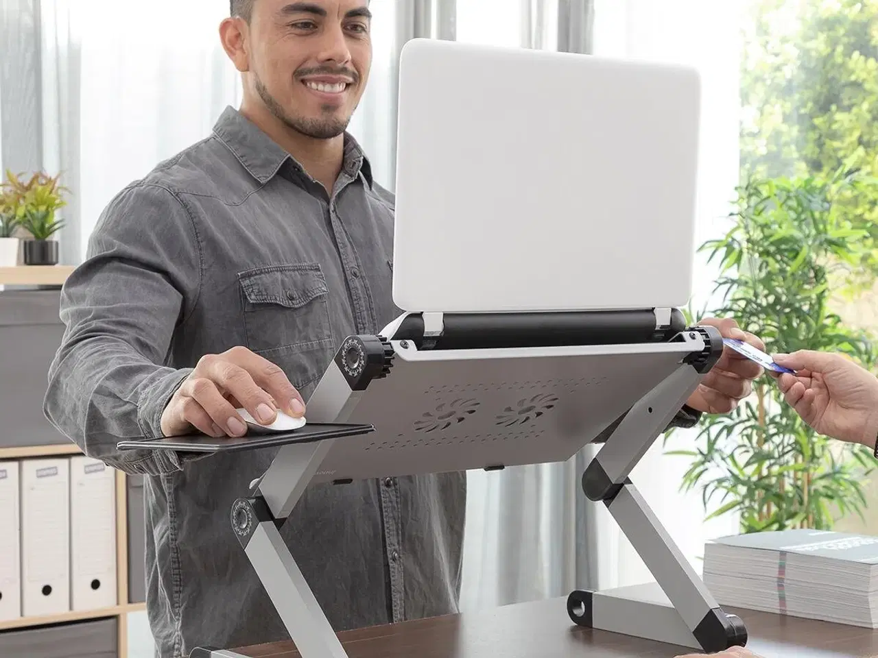 Billede 3 - Laptop stand justerbar - Omnible, grå