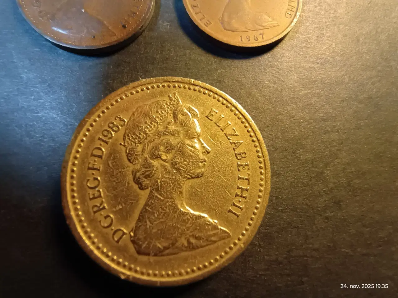 Billede 4 - Lot med engelske mønter inkl. den omtalte 1 pound