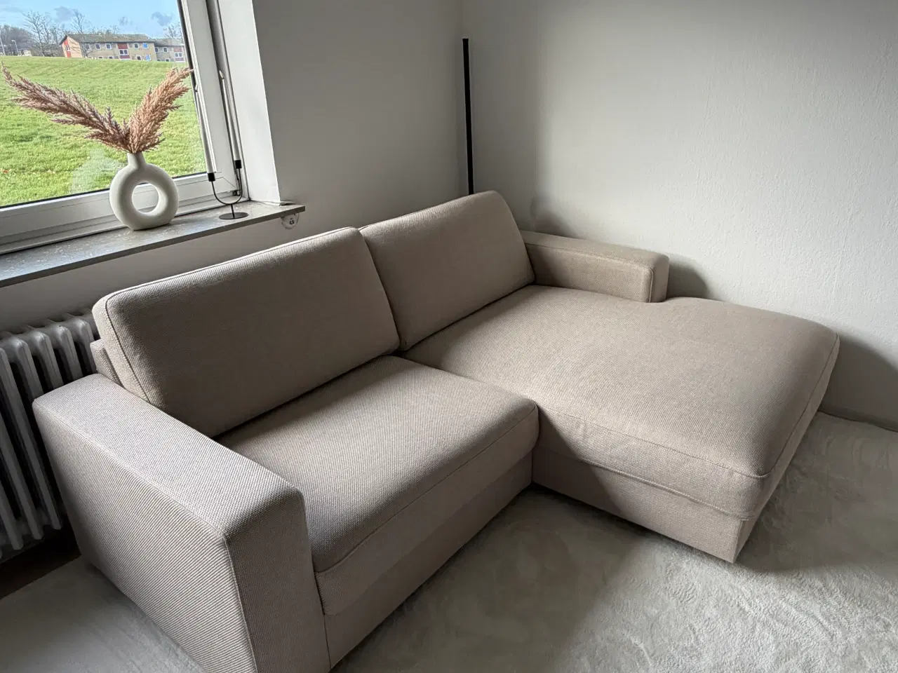 Billede 3 - Sofa med chaiselong i beige farve