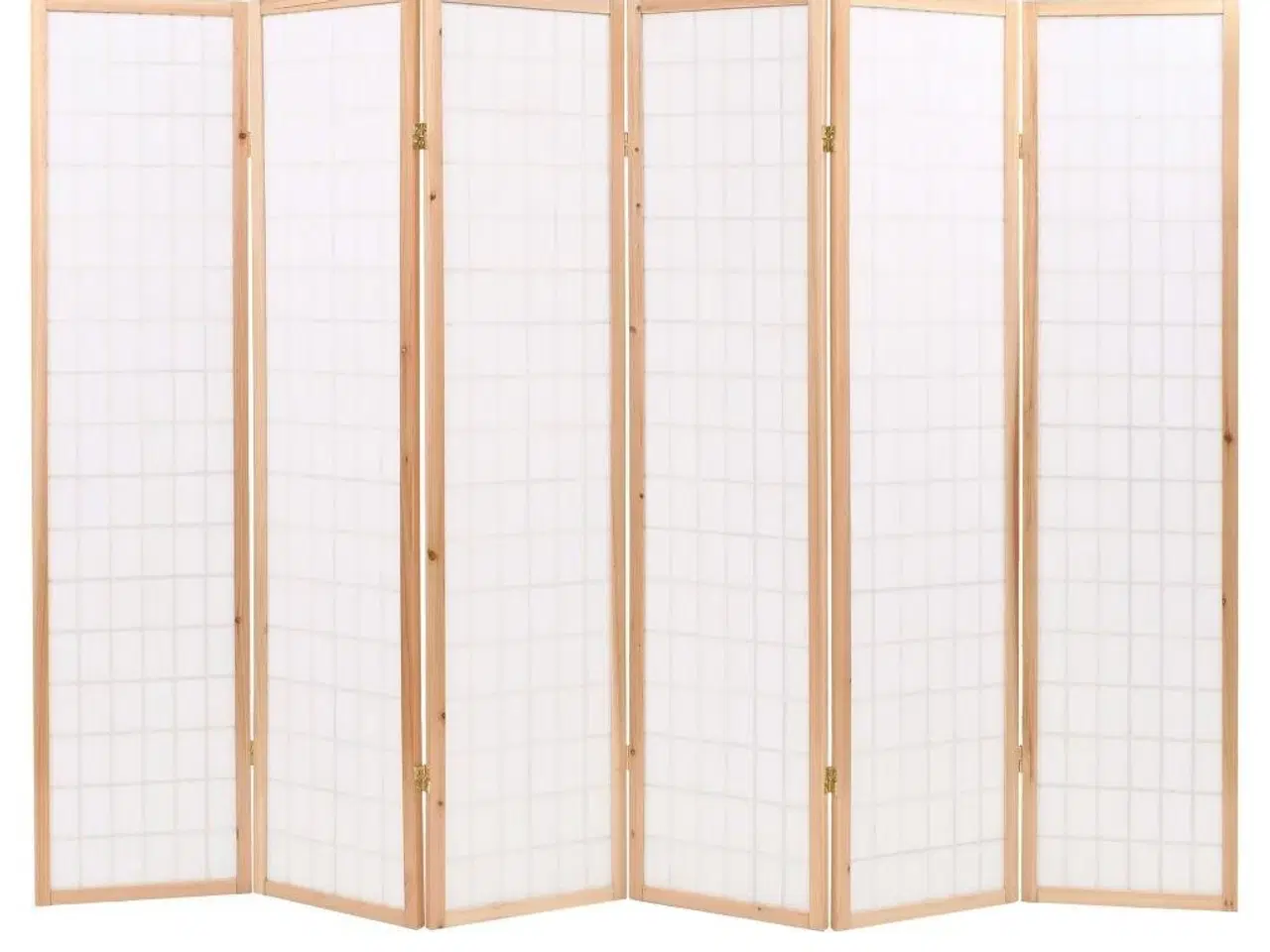 Billede 5 - Foldbar 6-panels rumdeler japansk stil 240 x 170 cm naturfarvet