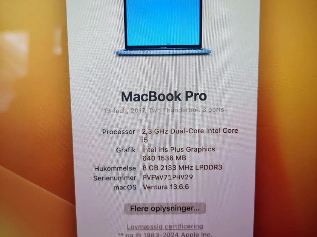 Billede 5 - MacBook Pro 2017 256GB.