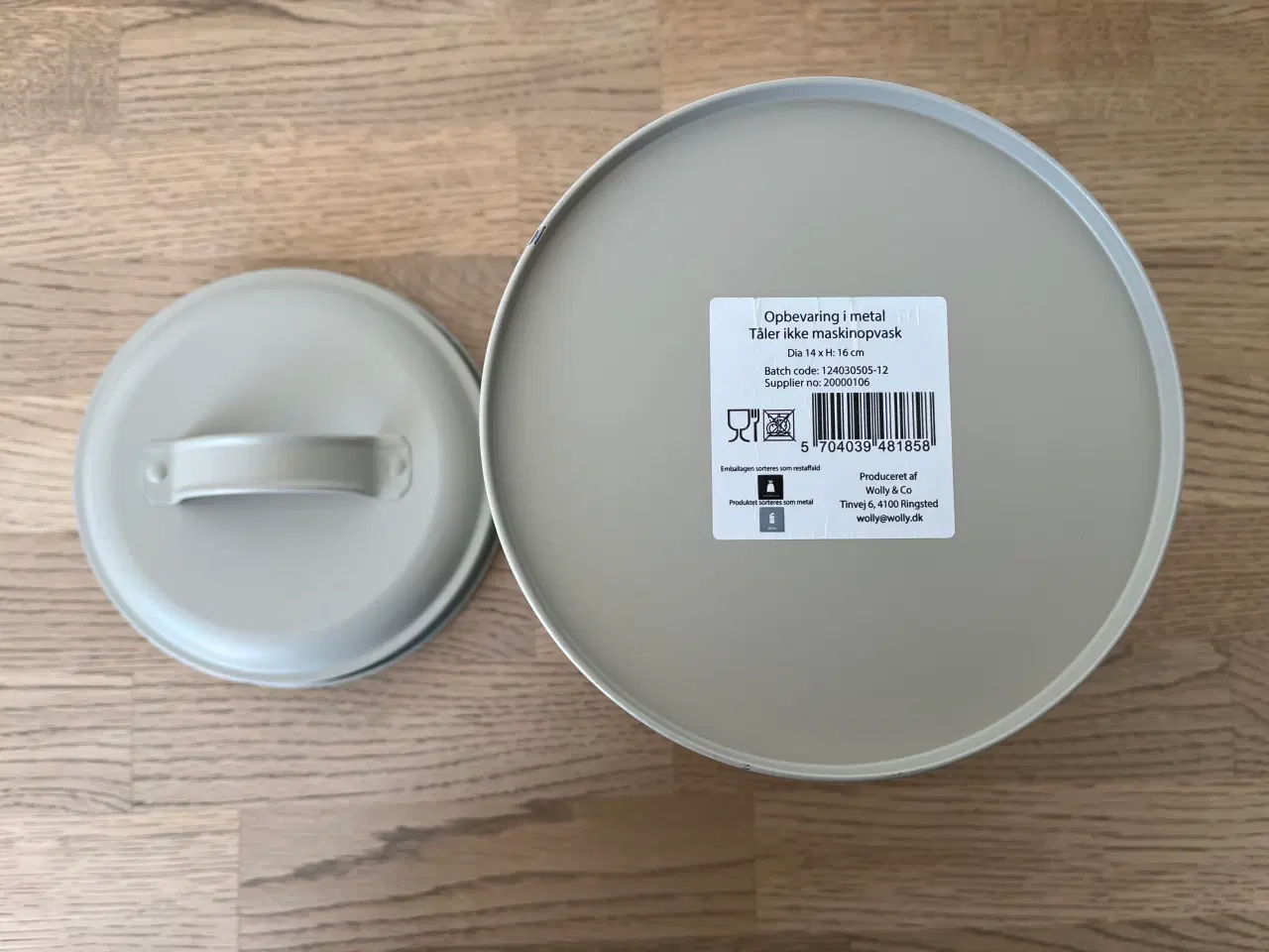 Billede 5 - Metal-dåse med låg til mel