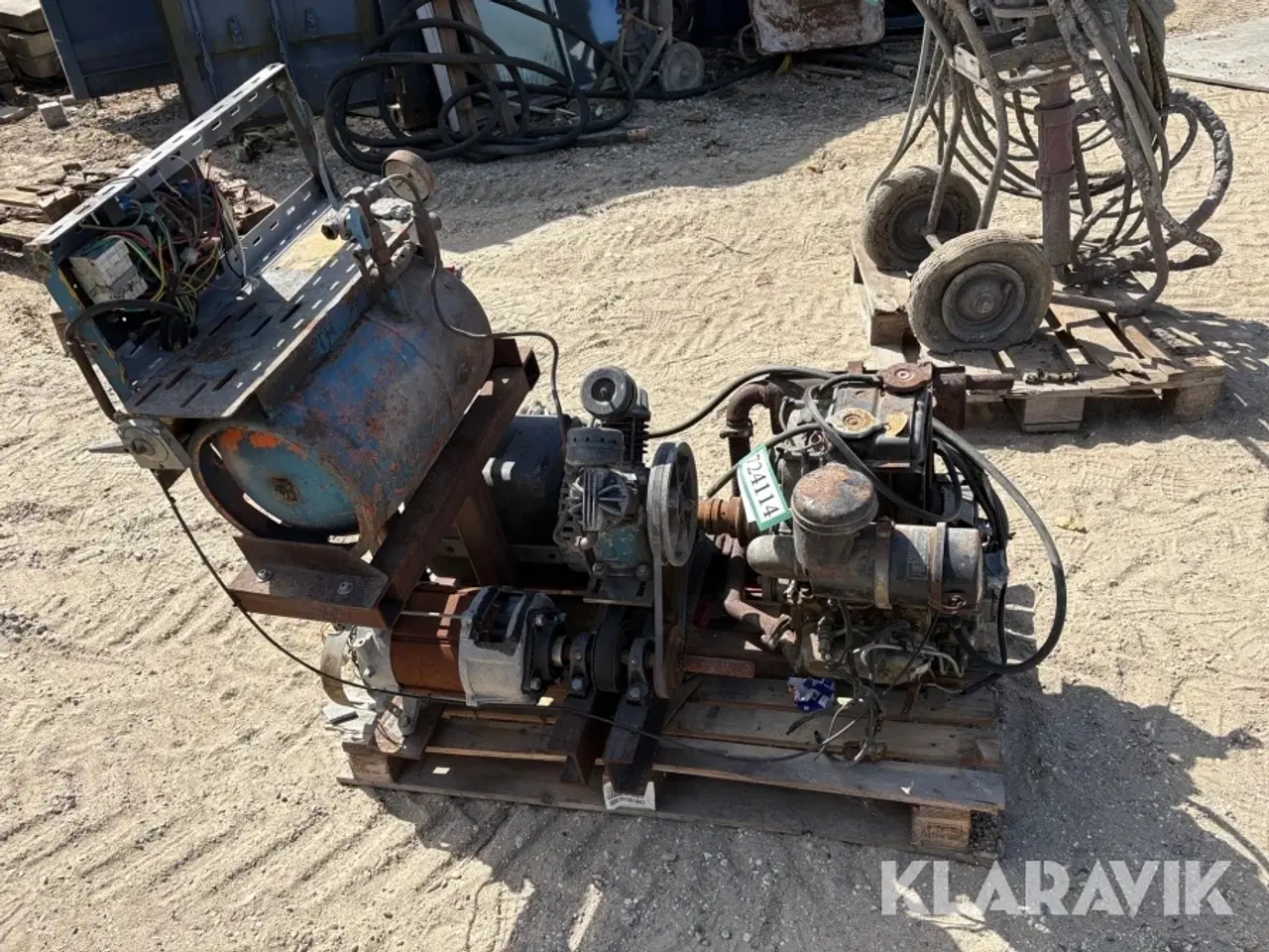 Billede 8 - Kombineret kompressor og generator på ramme hjemmebygget