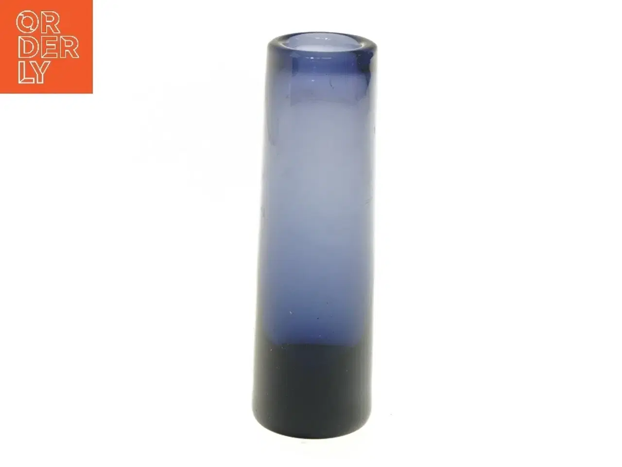 Billede 1 - Blå glasvase (str. 17x5,5 cm)