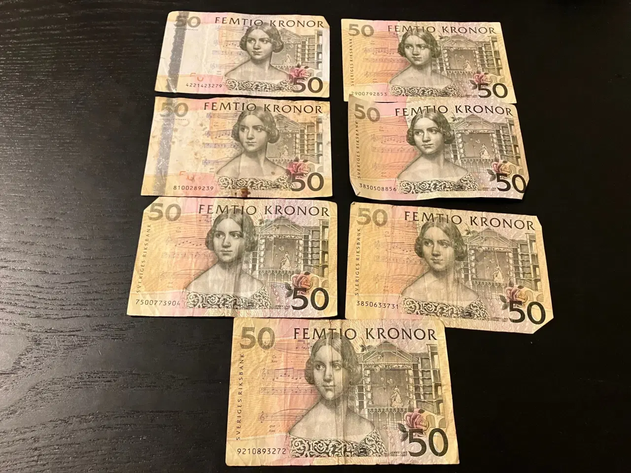 Billede 1 - 7 x 50 Kronor Sverige - Blandet stand og årgange