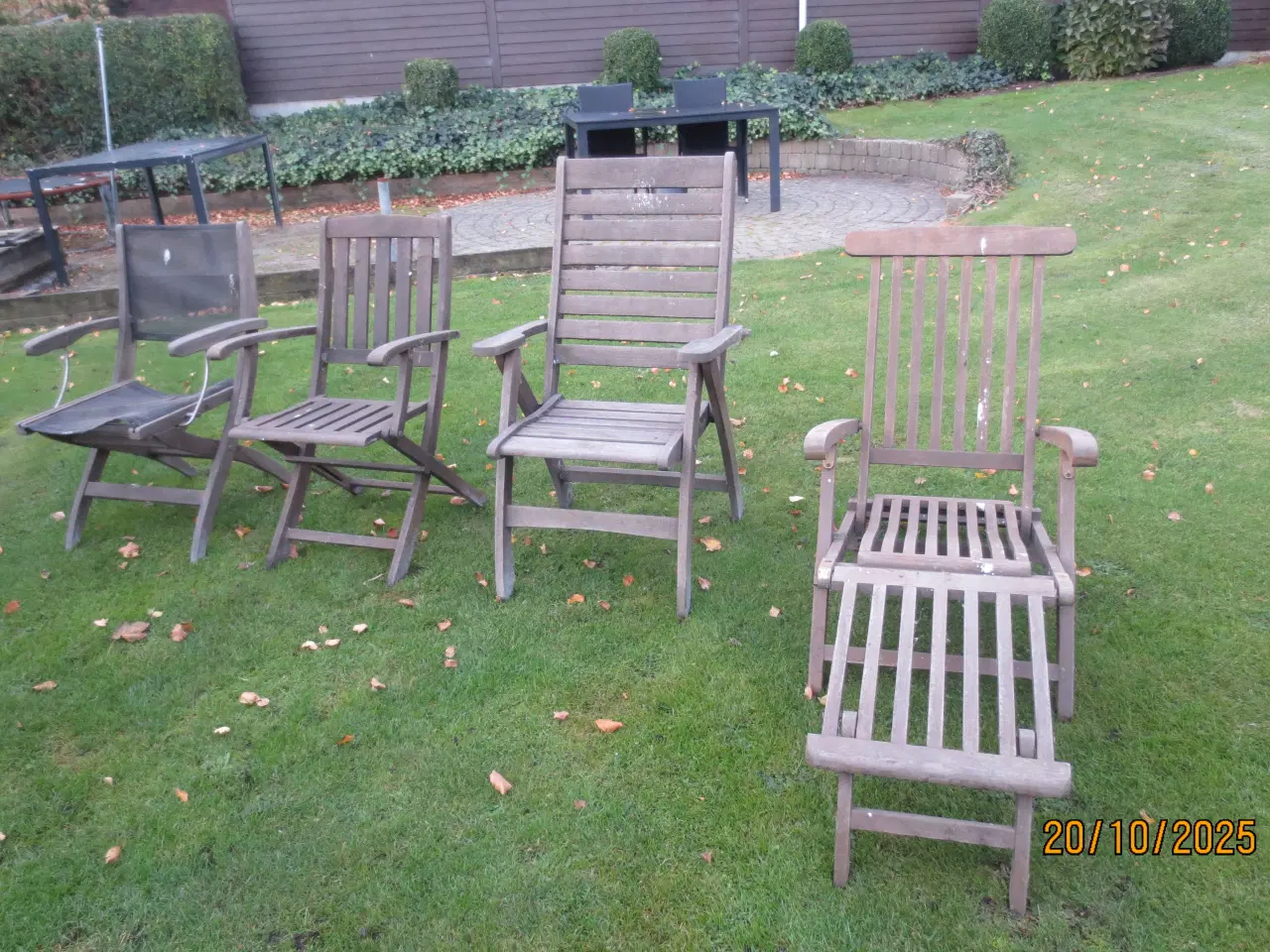 Billede 1 - 4 stk Teak havestole / liggestol