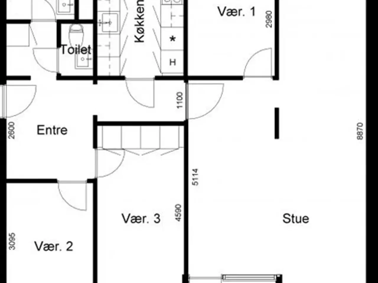 Billede 1 - Holstebrovej, 93 m2, 4 værelser, 6.665 kr., Skive, Viborg