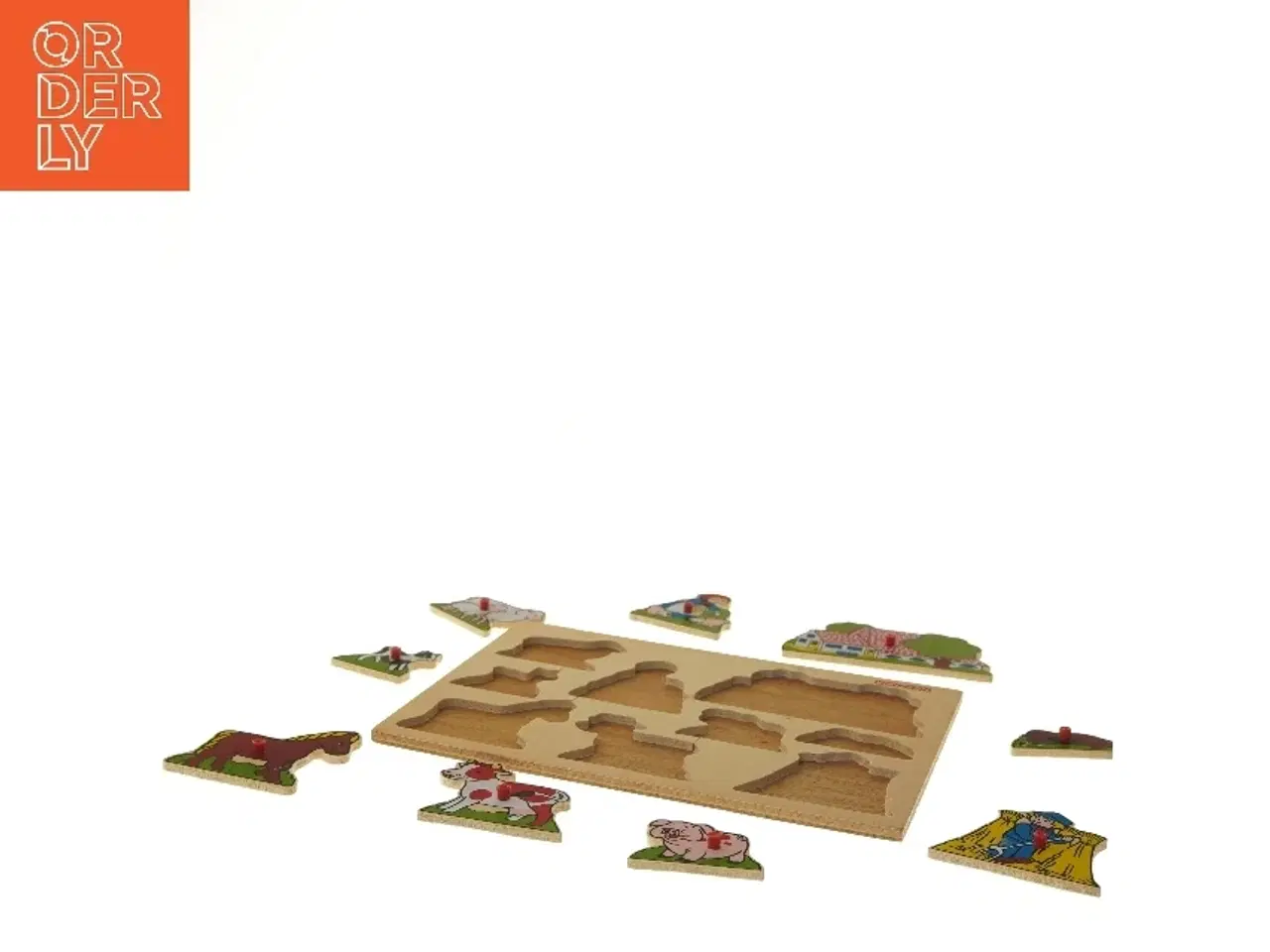 Billede 4 - Træpuslespil med gårdmotiver (str. 29,5x21 cm)