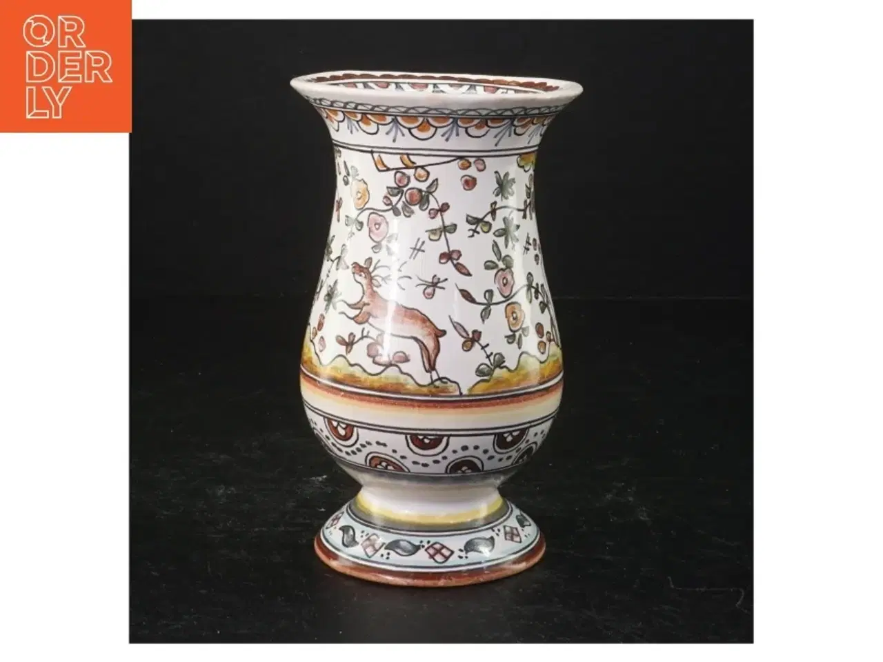 Billede 1 - Håndmalet keramikvase (str. 16 cm)