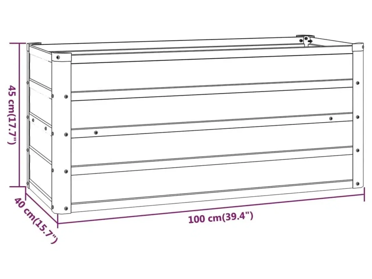 Billede 8 - Højbed 100x40x45 cm cortenstål rustfarvet