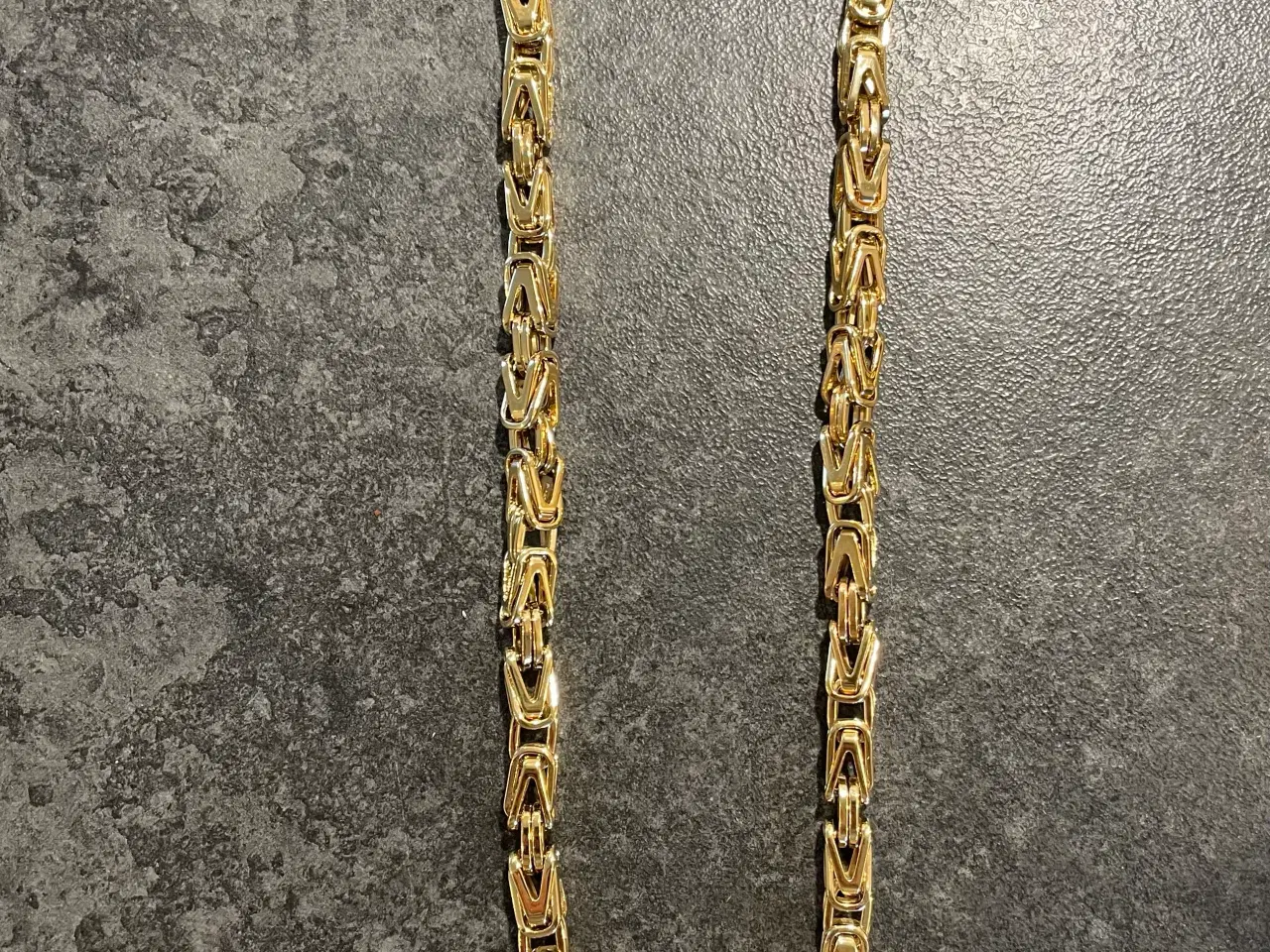 Billede 3 - 8mm goldfilled firkantet kongekæde 