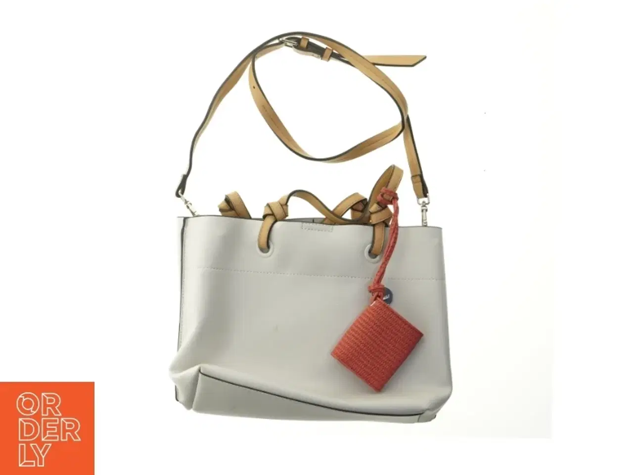 Billede 1 - Hvid håndtaske med rem (str. 32x24 cm)