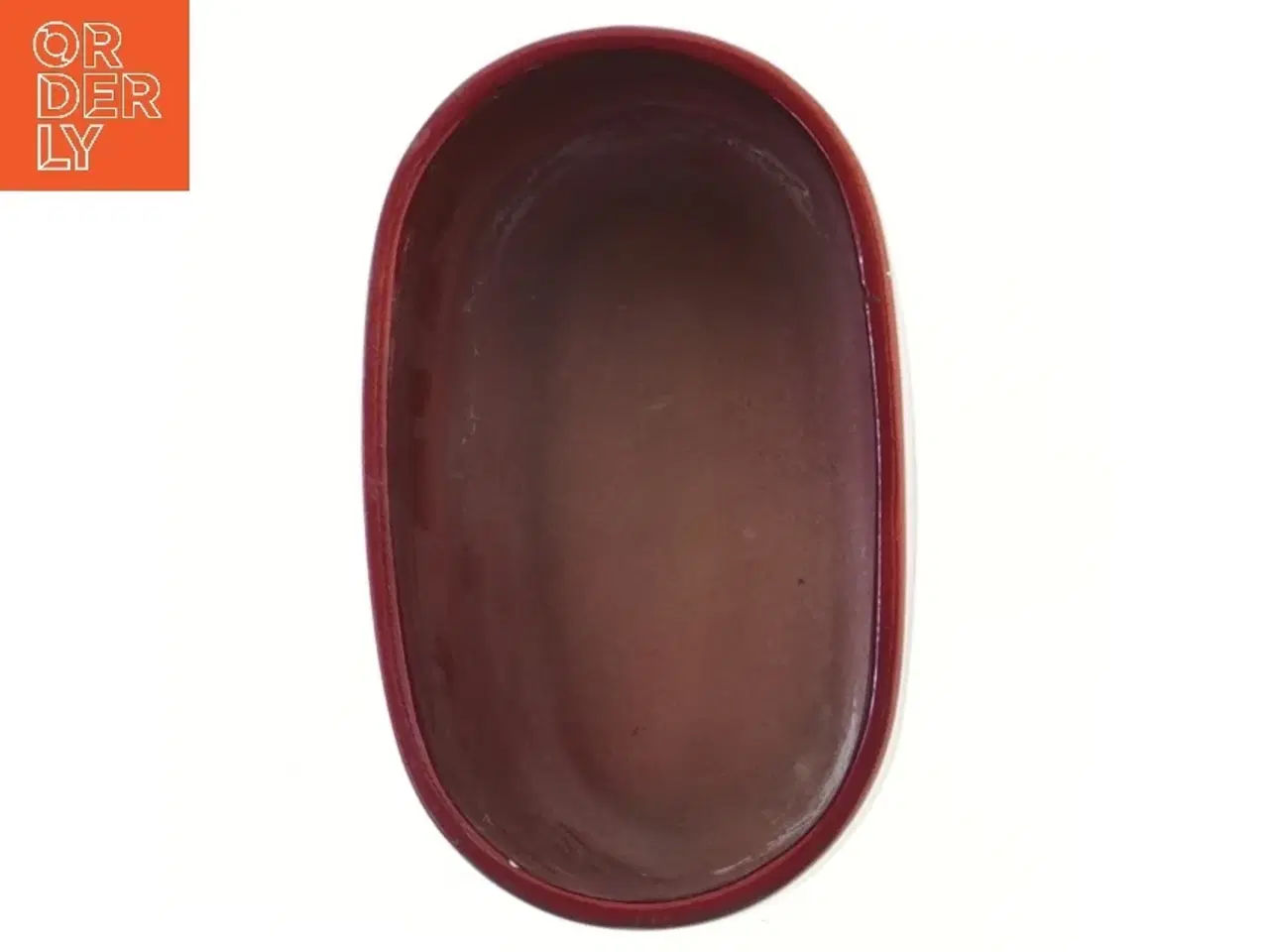 Billede 2 - Oval vase med gyldne striber fra Floradeco (str. 17x10x8 cm)