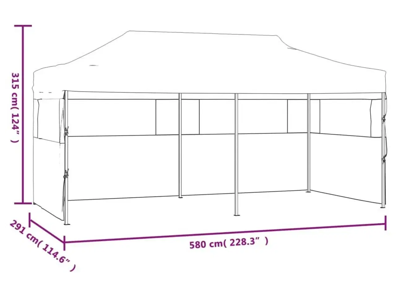 Billede 9 - Foldbart pop up-festtelt 3 x 6 m cremefarvet