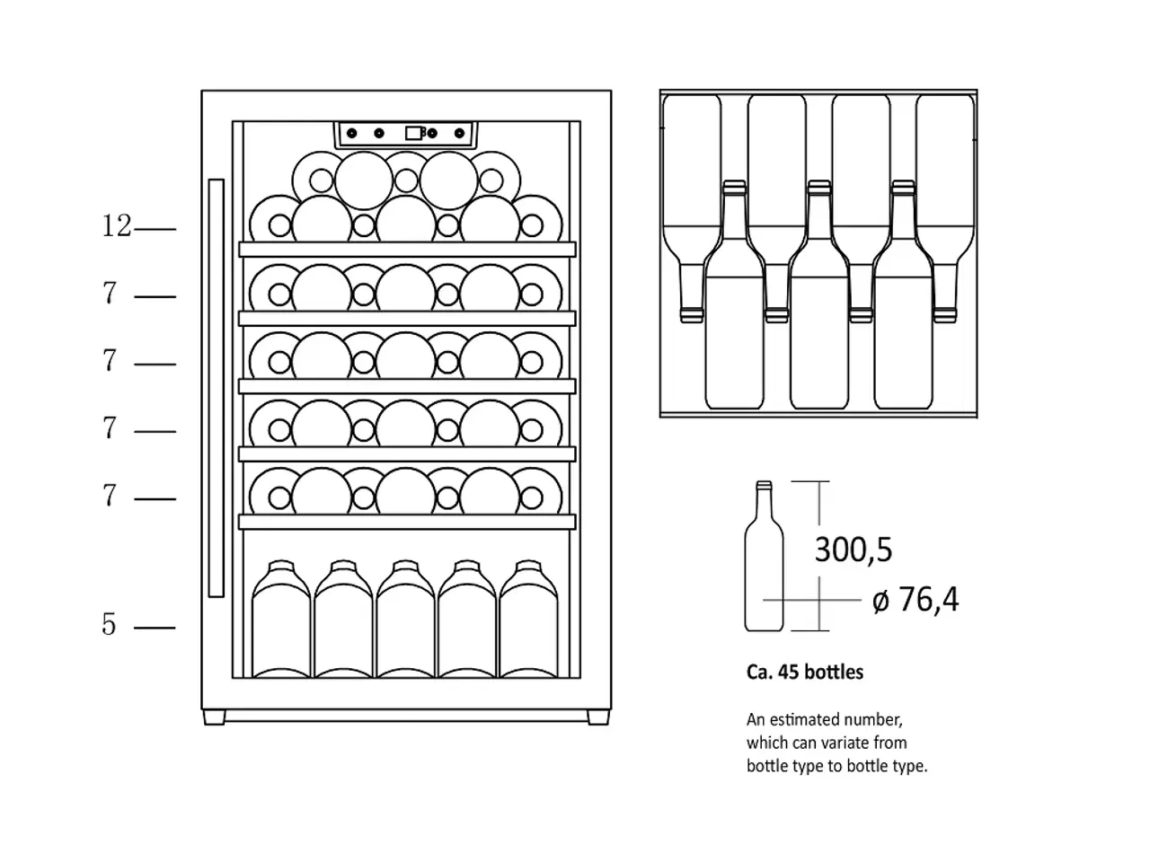 Billede 5 - Vinkøleskab 45 Flasker – Zoner 1 – SV 45 B