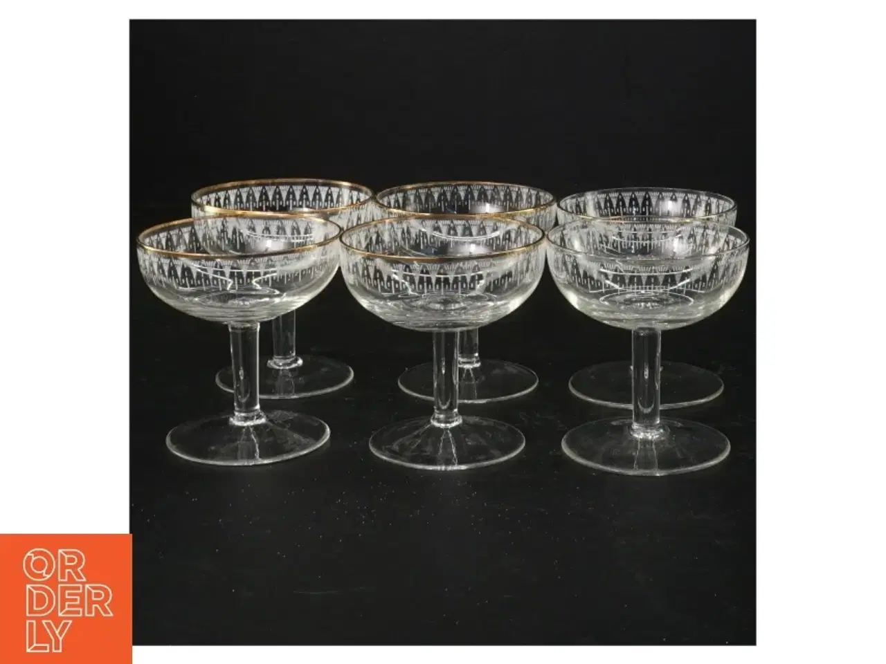 Billede 2 - Champagneskåle med guldtrim (str. 7,5 cm)
