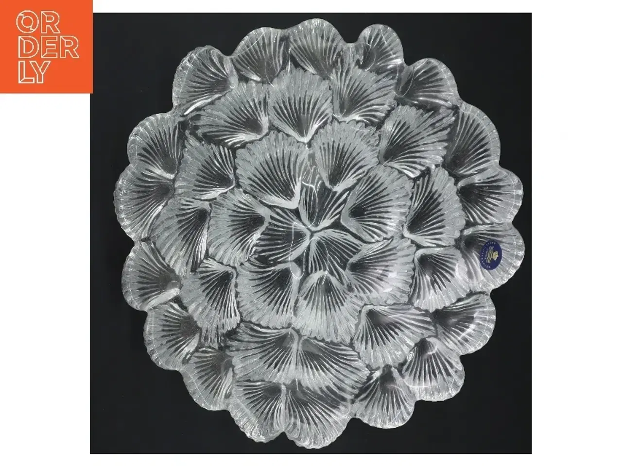 Billede 3 - Glas skål med bølget design fra Royal Copenhagen (str. Ø 23 cm)