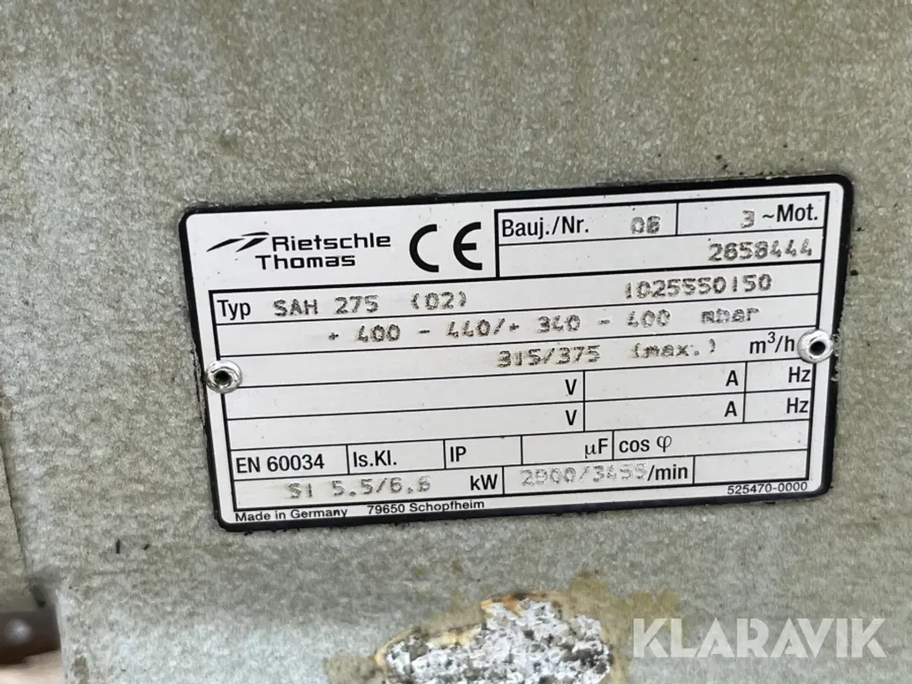 Billede 9 - Ringkammerblæser Rietschie Thomas SAH 275