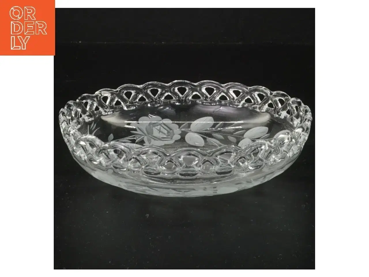 Billede 1 - Dekoreret glasskål (str. Ø 16 cm)