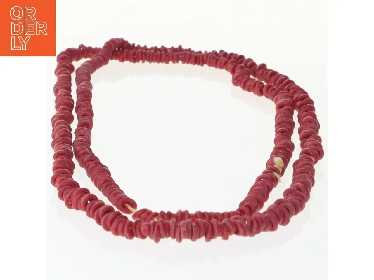 Billede 2 - Rød halskæde med perler (str. 90 cm)