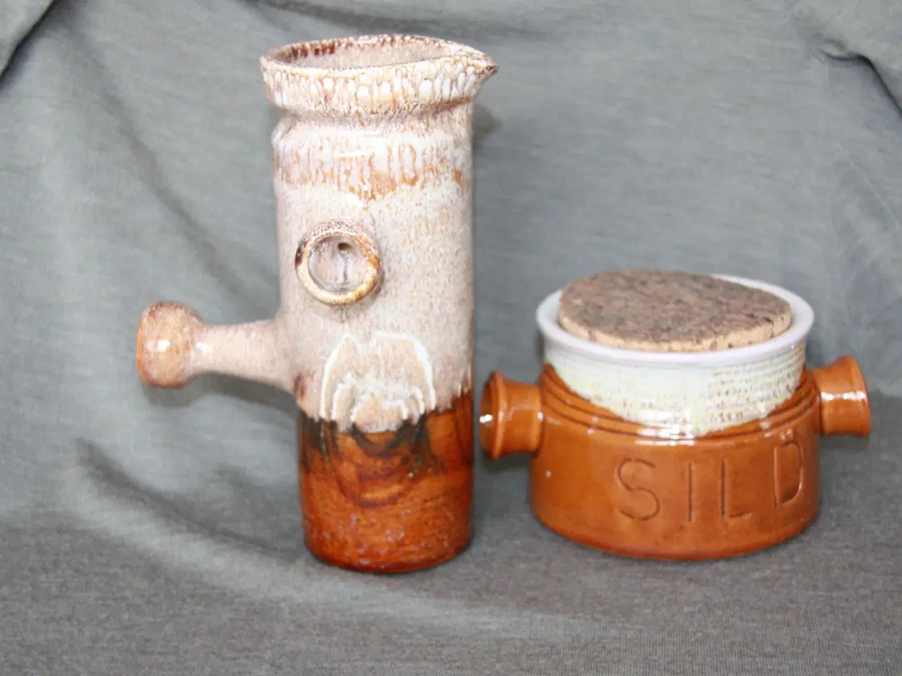 Billede 1 - Retro keramisk vase / kande højde 22,5 cm