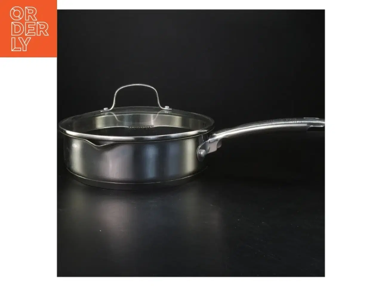 Billede 1 - Stål stegepande med låg (str. Ø 26x7 cm)