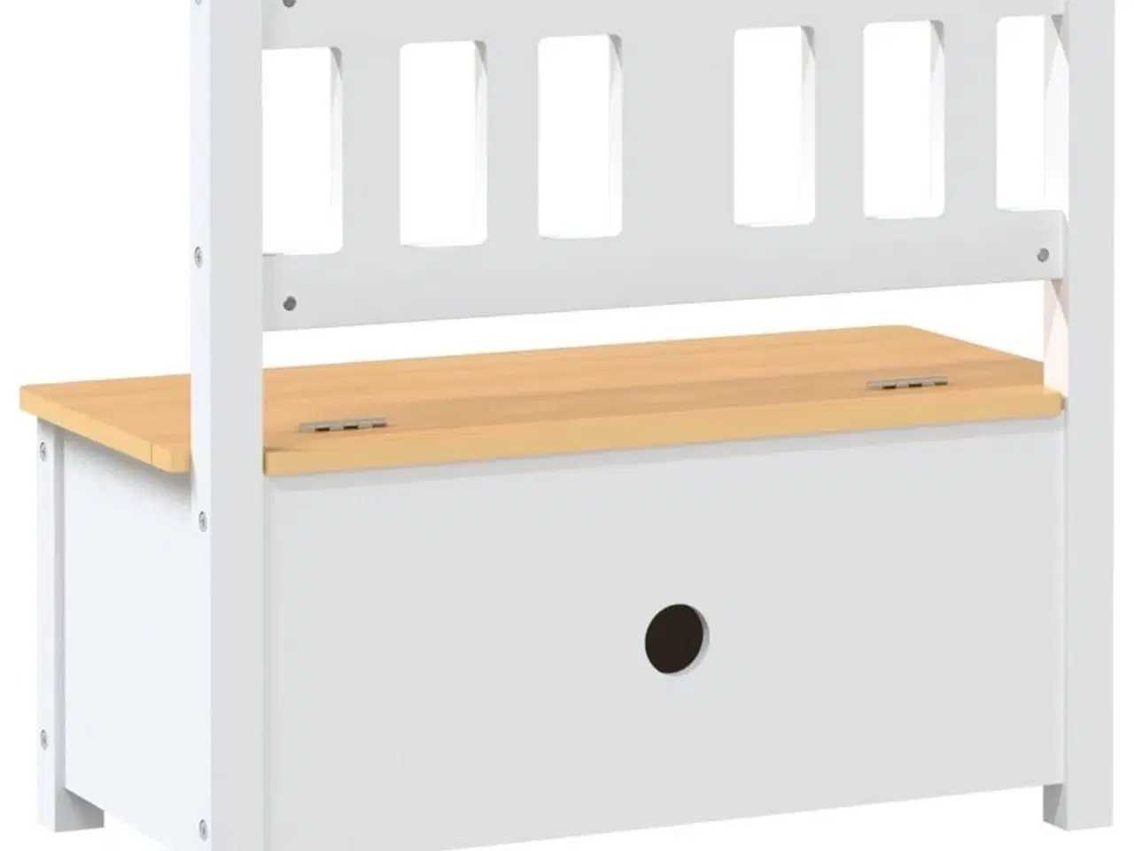 Billede 5 - Opbevaringsbænk til børn 60x30x55 cm MDF hvid og beige