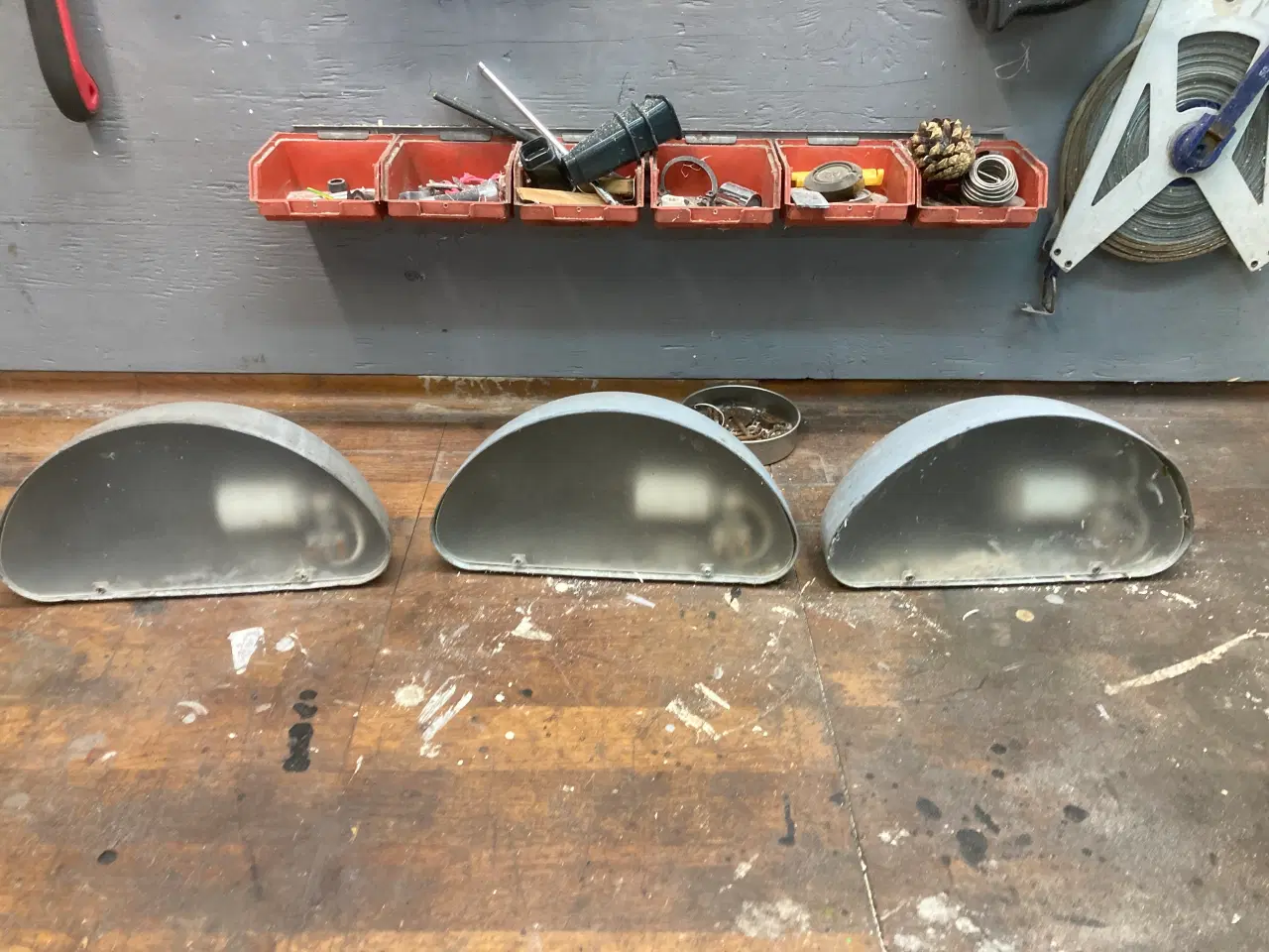 Billede 1 - 3 galvaniseret lamper til Carport/havemur 