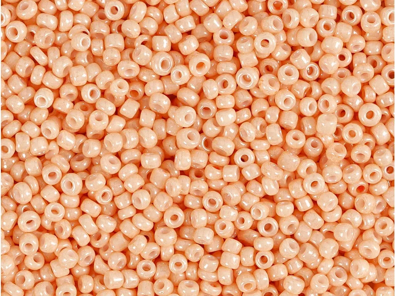 Billede 1 - Rocaiperler, diam. 1,7 mm, str. 15/0, hulstr. 0,5-0,8 mm, lys fersken, 25g/ 1 pk.